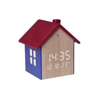 TFA Dostmann 60.2046.06 Quarz Wecker Blau, Rot, Holz Alarmzeiten 1