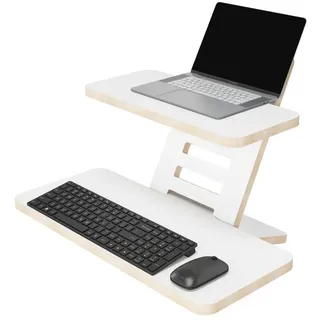 Stehschreibtisch Aufsatz | Stehpulte | Stehpult Holz | Laptopständer | Ständer | Stehtisch Aufsatz | Rednerpult | Schreibtischaufsatz | Stehpult Höhenverstellbar | Made in EU (Weiß)