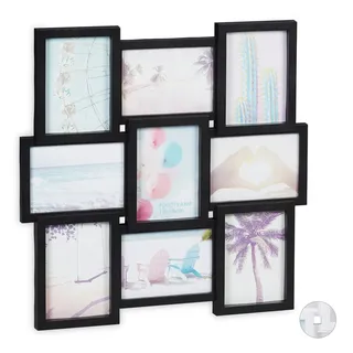 Relaxdays Collage-Bilderrahmen schwarz 54,0 x 54,0 cm, 1 St.