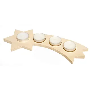 Hess Holz Spielzeug Teelichthalter Stern 27 x 2 x 12 cm Natur