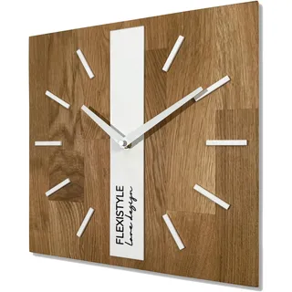 Flexistyle Modern Wanduhr 30 cm 30cm weiß