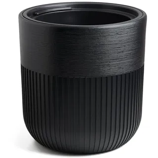 Tymar Pflanzkübel groß außen, Blumenkübel Outdoor, Blumentopf Gross draussen, Übertopf_Luca (ø 30 cm; Schwarz)