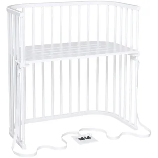Babybay Beistellbett , Weiß , Holz , Buche , massiv , 54x96.5x94 cm , EN 71 , Lattenrost stufenlos höhenverstellbar, zur Sitzbank umbaubar, zum Gitterbett umbaubar, sehr stabil , Babymöbel & Kindermöbel, Babyzimmer, Babybetten, Beistellbetten