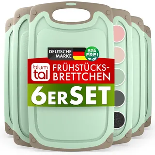 Blumtal Frühstücksbrettchen Kunststoff 25x15 cm im 2er Set - Brettchen spülmaschinenfest - Frühstücksbretter Kunststoff BPA-frei - schönes Schneidebrett klein - robustes Schneidebretter Set Grün