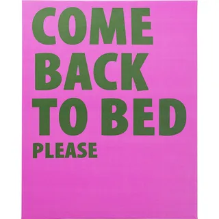 Kare Design Wandbild Come Back To Bed, Pink/Grün, Rechteckig, Gerahmt, Bilddruck, Abstrakte Kunst, Pop Art, Wandbild, Modernes Design, Schlafzimmer, Wohnzimmer, 50x40 cm (H/B)