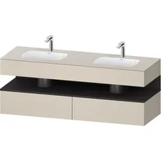 Duravit Qatego Einbauwaschtisch mit Konsolenwaschtischunterbau, 1600x550x600mm, Nische Graphit Supermatt, Doppelwaschtisch, QA4797080, Farbe: taupe supermatt