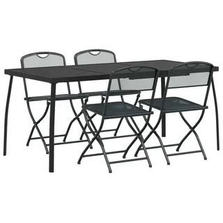 vidaXL Gartenmöbel Set 5 stk. Anthrazit Eisen und Stahl - Grau