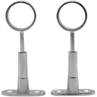 DOJA Barcelona | Garderobenstange Rund Wandhalterung | Haken fur Kleiderstange Schrank Ø25mm | Pack 2 | Kleiderschrank Stange Ausziehbar | Kleiderstange Decke Halterung | Verstellbare Deckenhalterung