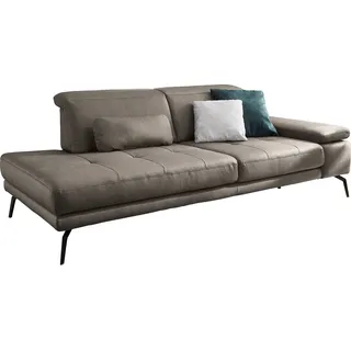 Die PlanBar Recamiere »MP-IN20126 optional mit Drehsitzfunktion« Inkl. Kopfteilverstellung, Federkern oder Kaltschaumpolsterung, grau