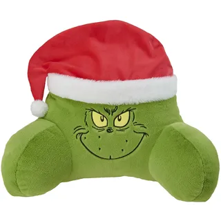 United Labels The Grinch Kissen - Rückenkissen für Bett und Sofa Rückenstütze mit Armlehnen Lesekissen für Rücken, Nacken und Kopf Grün 40 x 38 cm