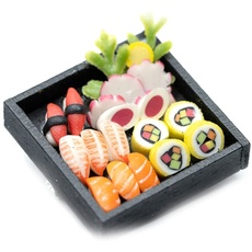 Miniblings Sushi Platte Brosche Japanische Spezialität Japan Kawaii Essen Asien - Handmade Modeschmuck I Anstecknadel Button Pins