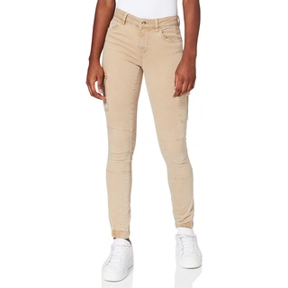 ONLY Cargo Jeans Hose | Stretch Denim Jogger Pants | Slim Mid Waist Karottenhose ONLMISSOURI, Farben:Beige, Größe:40W / 32L, Z-Länge:L32