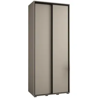 Möbel Kryspol Schwebetürenschrank 235,2/100/45 2-türig , Kaschmir , Holz , Nachbildung , 6 Fächer , 100x235.2x45 cm , Schlafzimmer, Kleiderschränke, Schwebetürenschränke