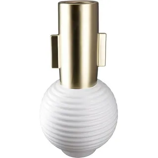 Gilde Tischvase »Cascade, Dekovase« Vase aus Keramik, mit Rillenstruktur, Höhe ca. 42 cm, beige