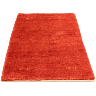 morgenland Wollteppich »Gabbeh - Loribaft Perser - 130 x 81 cm - rot«, rechteckig, 12 mm Höhe, Wohnzimmer, Handgeknüpft, Einzelstück mit Zertifikat, rot