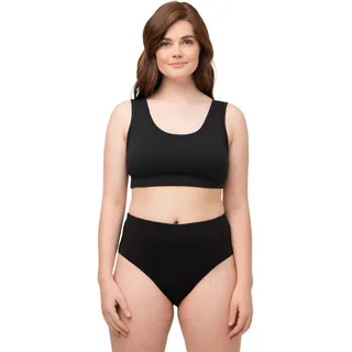 Ulla Popken Damen große Größen Übergrößen Plus Size Bustier, breite Träger, Biobaumwolle schneeweiß 46+ 790724200-46+