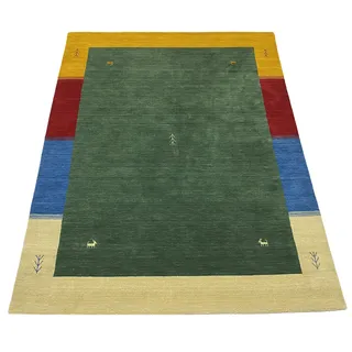 WAWA TEPPICH Handgefertigter orientalischer Gabbeh Teppich aus 100% Wolle Loom Handgewebte grün 250X300 cm