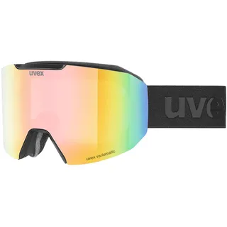 Uvex Evidnt Attract S Skibrille Für Damen - Matt Black - Mirror Rainbow Variomatic Clear/CAT1-3+Contrastview Yellow Clear/CAT1