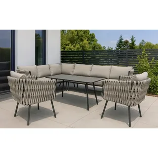 Gardissimo ABBY Ecklounge Gartenmöbel Sitzgruppe Rope taupe links