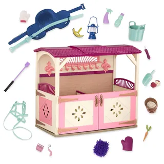 Glitter Girls - Alle Asparkle Acres - Spielset Pferdestall - Spielset für 36 cm große Puppen und Spielzeugpferde - Pferdestall & Zubehör - Spielnahrung, Pflegehilfsmittel - 3 Jahre +