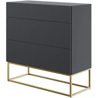 Selsey Kommode Veldio 90 x 0 x 0 cm schwarz / gelb