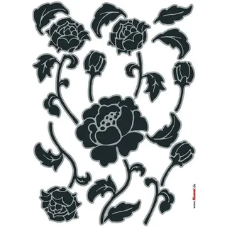 Dekosticker , Klar, Schwarz , Kunststoff , 17-teilig , 50x70 cm , Made in Germany , Tapeten & Wandverkleidungen, Wandtattoos & Sticker, Wandsticker