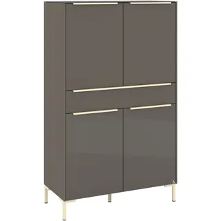 Highboard "Reno", anthrazit matt lack, glas anthrazit glanz, B:92cm H:154cm T:42cm, Glas, Holzwerkstoff, SET ONE BY MUSTERRING, Sideboards, Highboard, Mit Winkelfuß in diversen Farben, 154 cm Höhe & Farbauswahl