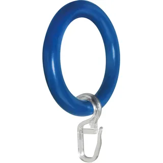 GARESA Gardinenring Kunststoffring mit Haken 1-läufig Ø 28 mm 28 cm Blau