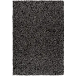 Mynes Home Hochflor Shaggy Teppich einfarbig dunkel grau 160x220 cm/pflegeleicher Langflor Wohnzimmer Teppiche