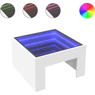 vidaXL Couchtisch mit Infinity-LED Weiß 50x50x30 cm - Weiß