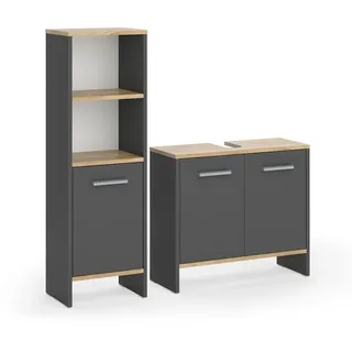 Vicco Karli 2-tlg. Anthrazit/Goldkraft Eiche