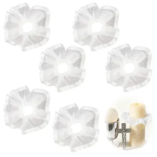 6 Stück Tropfschutz Kommunionkerze, Tropfenfänger Kommunionkerze, Kerzen Tropfschutz für Taufe Hochzeit Feier, Wiederverwendbar, Geeignet für 3–5 cm Kerzendurchmesser, Elegante Deko