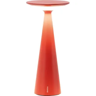 Zafferano Damina - Wiederaufladbare LED-Tischlampe, Touch-Dimmer, 8 Stunden Akkulaufzeit, IP65 - Kabellos, Rotes Aluminium-Finish