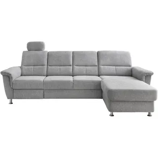 Livetastic Ecksofa , Silberfarben , Textil , Uni , Ottomane rechts, L-Form , 292x165 cm , Relaxfunktion, seitenverkehrt erhältlich, Rücken echt, USB-Anschluss, Herz-Waage-Funktion, USB-C-Anschluss , Wohnzimmer, Sofas & Couches, Wohnlandschaften, Ecksofas