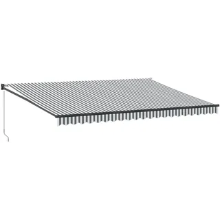 vidaXL Markise Einziehbar Anthrazit und Weiß 5x3 m Stoff und Aluminium - Grau