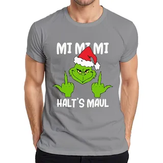 Mi Mi Mi Halt's Maul Grinch Spruch Anti-Weihnachten - Weihnachten Christmas Xmas Herren T-Shirt, Grau, XL