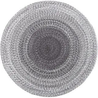 Novel Handwebeteppich Ronda , Grau , Textil , Abstraktes , rund , beidseitig verwendbar , Teppiche und Böden, Teppiche, Runde Teppiche