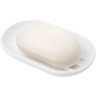 Umbra Touch Seifenschale für das Badezimmer – Moderne ovale Form für Waschbecken – langlebig und leicht zu reinigen, Weiss