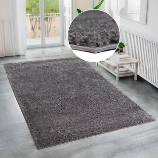 Hochflor-Teppich BRUNO BANANI "Shaggy Soft" Gr. 4, grau (stone), B:160cm H:30mm L:230cm, Kunstfaser, Teppiche, Hochflor-Teppich, gewebt, Uni Farben, besonders weich und kuschelig, Kundenliebling