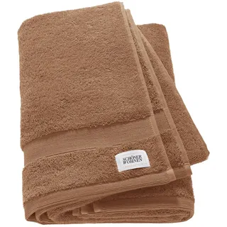 Schöner Wohnen Duschtuch , Braun , Textil , Uni , 70x140 cm , Oeko-Tex® Standard 100 , saugfähig, Aufhängeschlaufe, durchgefärbt, angenehm weich, hochwertige Qualität, schnelltrocknend , Heimtextilien, Badtextilien, Duschtücher