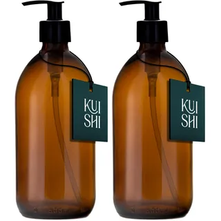 Kuishi Seifenspender aus bernsteinfarbenem Braunglas, glas, bernsteinfarben, x2 500ml