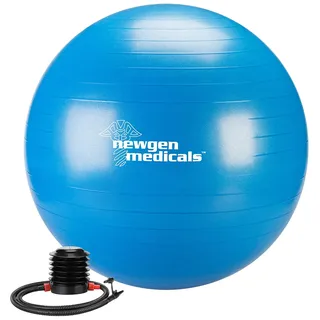newgen medicals Sitzball: Sitz- und Gymnastikball, auch für Yoga, Anti-Platzen, Ø 75 cm, blau (Fitness Ball Gymnastikball, Fitnessball für Yoga und Pilates, Stuhl)