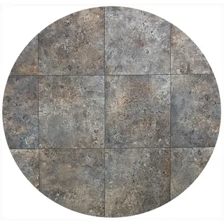 Vinylteppich, rund, Tadi & Imperium, Metalloptik, rostfarben, braun, industrielles und Elegantes Design, für Innendekoration, 133 cm Durchmesser