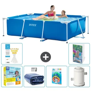 Rechteckiger Frame Pool - 220x150x60 cm - 7-teilig S7 - Blau
