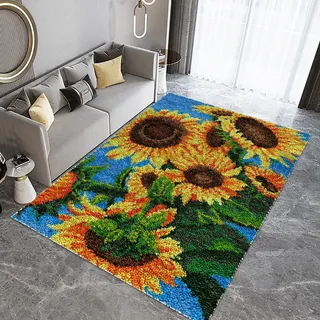 Knüpfteppich Zum Selber Knüpfen-Sets Groß, Latch Hook Rug, Vorgedrucktes Muster Leinwand Teppich Stickerei Handwerk Für Erwachsene Handarbeiten diy Teppich Handarbeit Selbst Knüpfen Set 55 x 75 cm