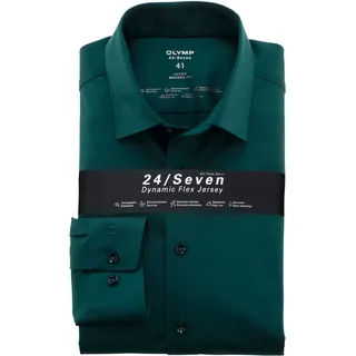 OLYMP Langarmhemd »Luxor 24/Seven modern fit Jerseyshirt« mit geruchshemmenden Materialeigenschaften, grün