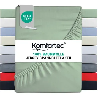 Komfortec Spannbettlaken Jersey 200 x 200 cm grün