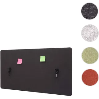 Akustik-Tischtrennwand HWC-G75, Büro-Sichtschutz Schreibtisch Pinnwand, doppelwandig Stoff/Textil ~