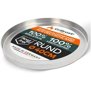 Grillrost.com Das Original Grillplatte Rund 40 cm Edelstahl silber