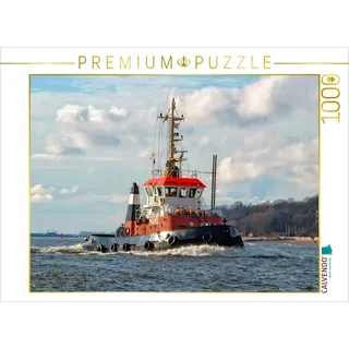 Calvendo Puzzle Schlepper Hafen Hamburg 1000 Teile Puzzle quer | Lege-Größe cm Foto-Puzzle für glückliche Stunden